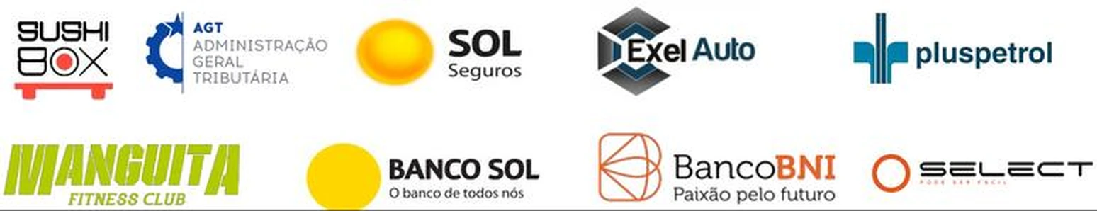 Logótipos de clientes apresentados no portfólio institucional EKJ